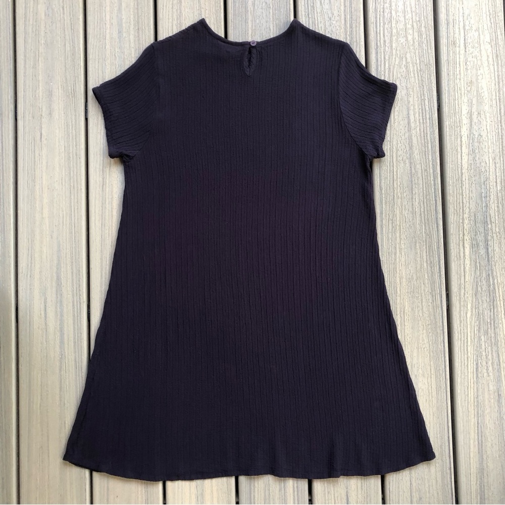 Eileen Fisher Black A-Line Textured Dress Size L - Picture 3 of 8